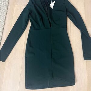 Missguided The Neck Plunge Bodycon Dress - Size US 4